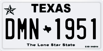 TX license plate DMN1951