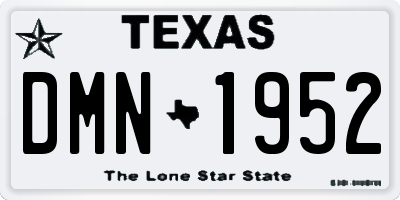 TX license plate DMN1952