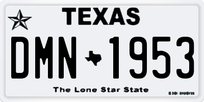 TX license plate DMN1953