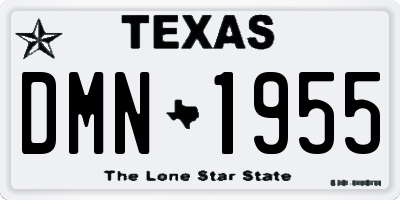 TX license plate DMN1955