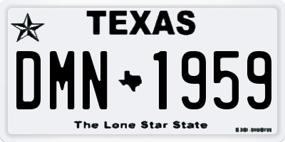 TX license plate DMN1959