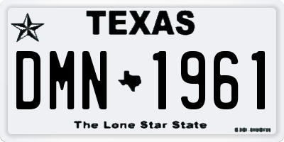 TX license plate DMN1961