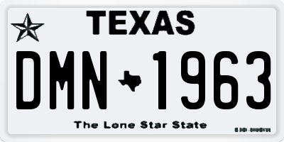 TX license plate DMN1963