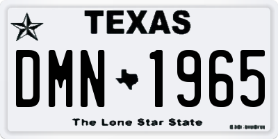 TX license plate DMN1965