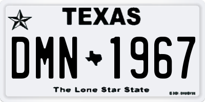 TX license plate DMN1967