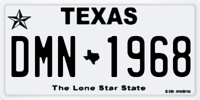TX license plate DMN1968