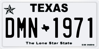 TX license plate DMN1971