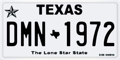 TX license plate DMN1972