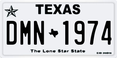 TX license plate DMN1974