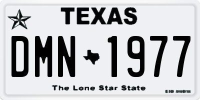 TX license plate DMN1977