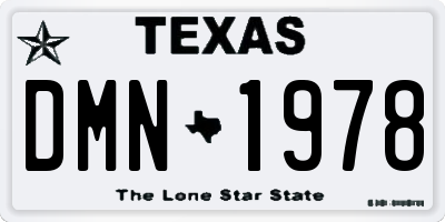 TX license plate DMN1978