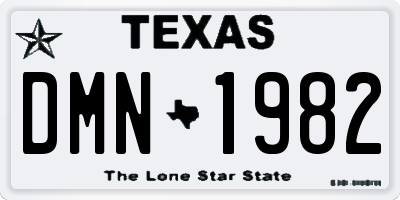 TX license plate DMN1982