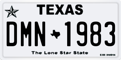 TX license plate DMN1983