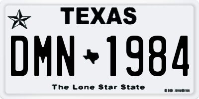 TX license plate DMN1984