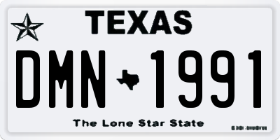 TX license plate DMN1991