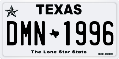 TX license plate DMN1996