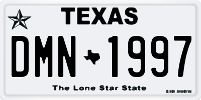 TX license plate DMN1997