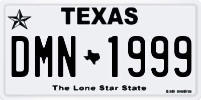 TX license plate DMN1999