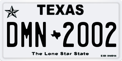 TX license plate DMN2002