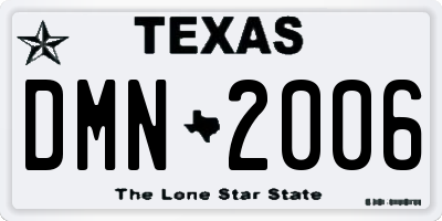 TX license plate DMN2006