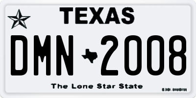 TX license plate DMN2008