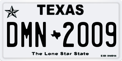 TX license plate DMN2009