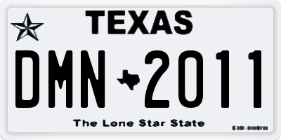 TX license plate DMN2011