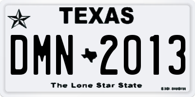 TX license plate DMN2013