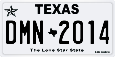 TX license plate DMN2014