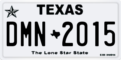 TX license plate DMN2015