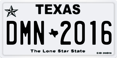 TX license plate DMN2016