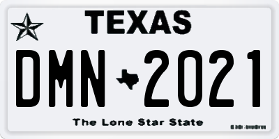 TX license plate DMN2021