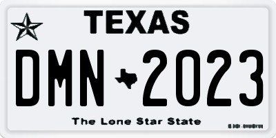 TX license plate DMN2023