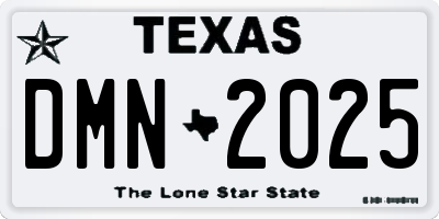 TX license plate DMN2025