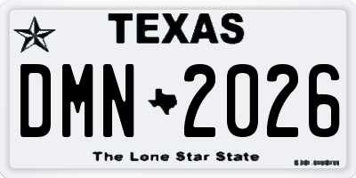 TX license plate DMN2026