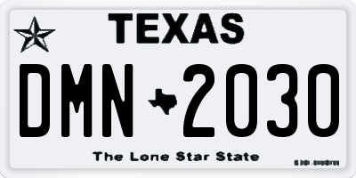 TX license plate DMN2030