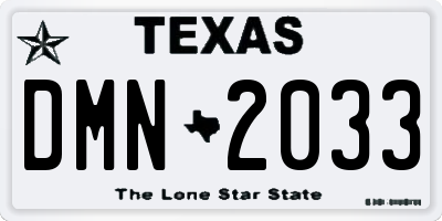 TX license plate DMN2033