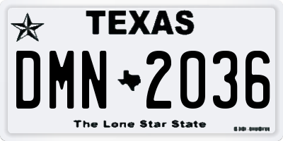 TX license plate DMN2036