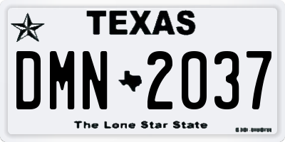 TX license plate DMN2037