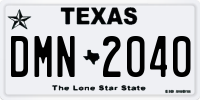 TX license plate DMN2040