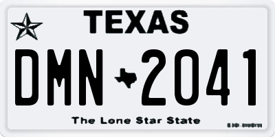 TX license plate DMN2041