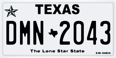 TX license plate DMN2043