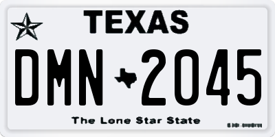 TX license plate DMN2045
