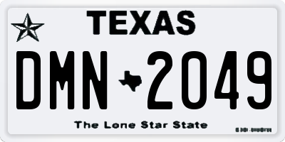 TX license plate DMN2049