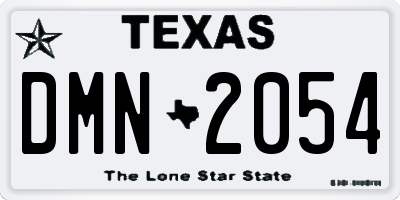 TX license plate DMN2054