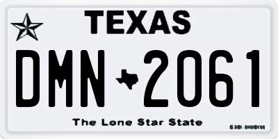 TX license plate DMN2061