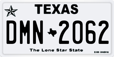 TX license plate DMN2062