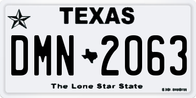 TX license plate DMN2063