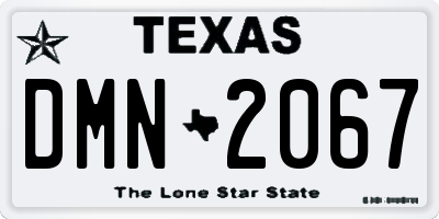 TX license plate DMN2067