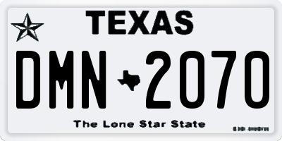 TX license plate DMN2070